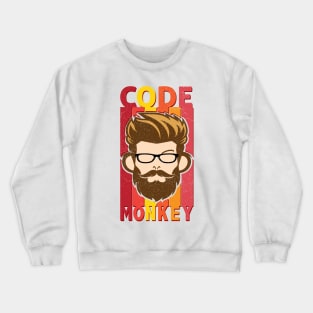 Code Monkey Logo Illustration Crewneck Sweatshirt